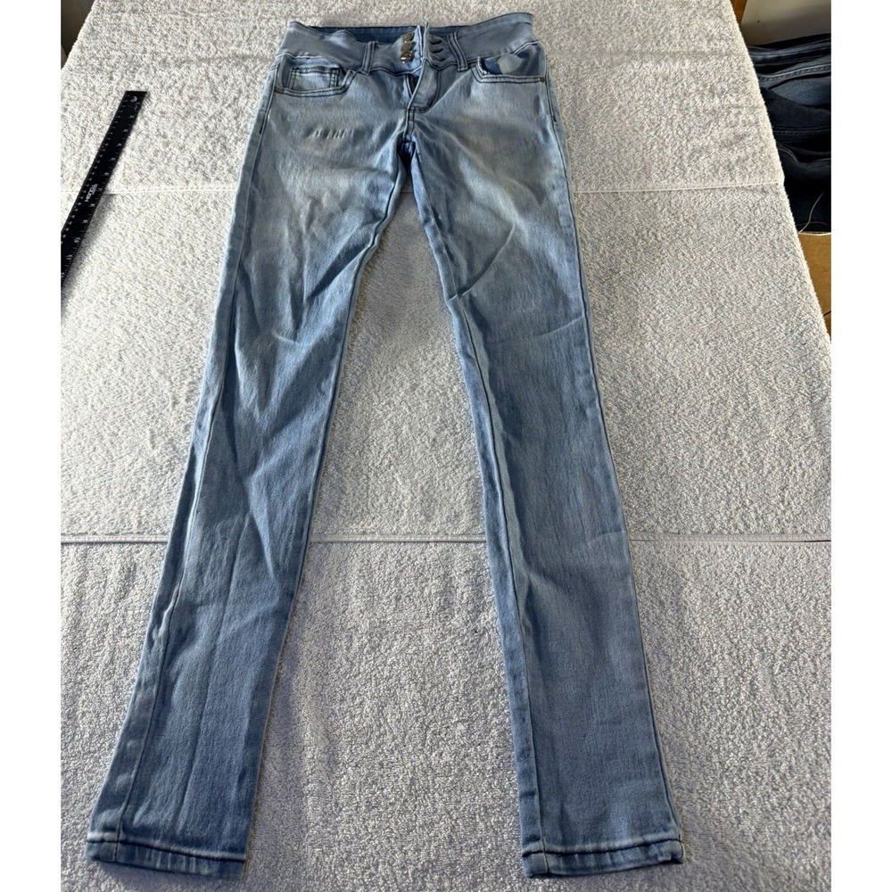 O.S.C Premium Collection Womens Skinny Jeans Light Wash Blue Mid Rise Size 5/26